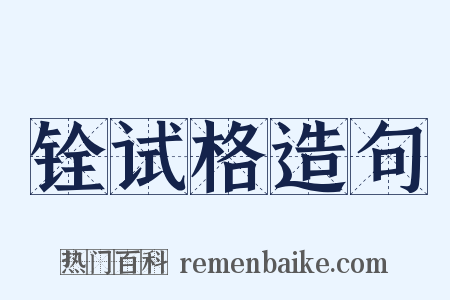 铨试格造句是什么意思的图片